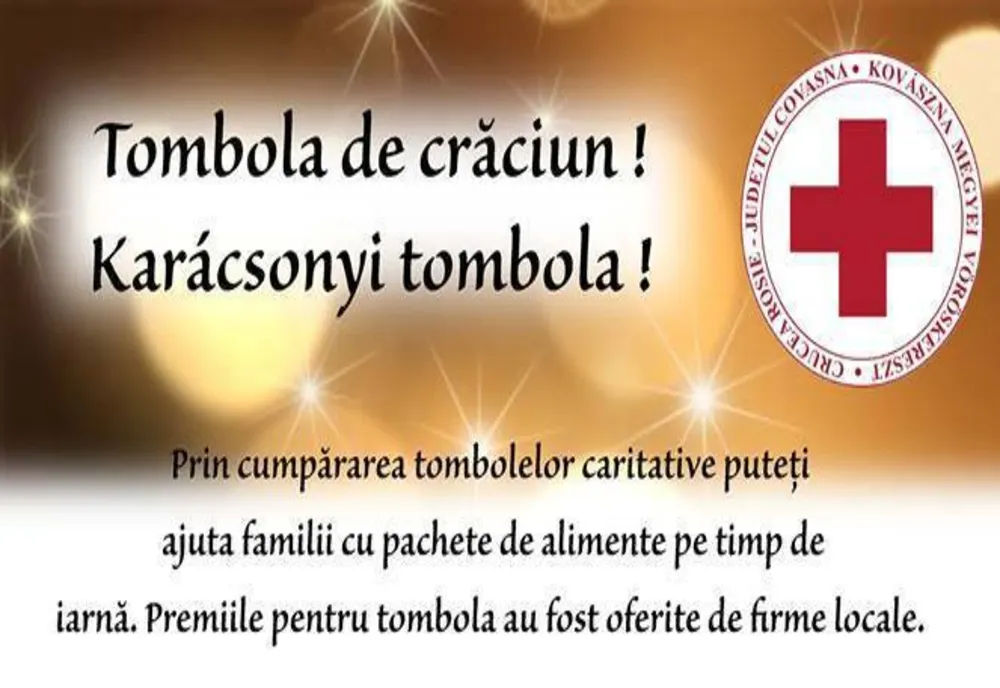 Crucea Roșie Covasna lansează săptămâna viitoare o nouă ediție a Tombolei de Crăciun