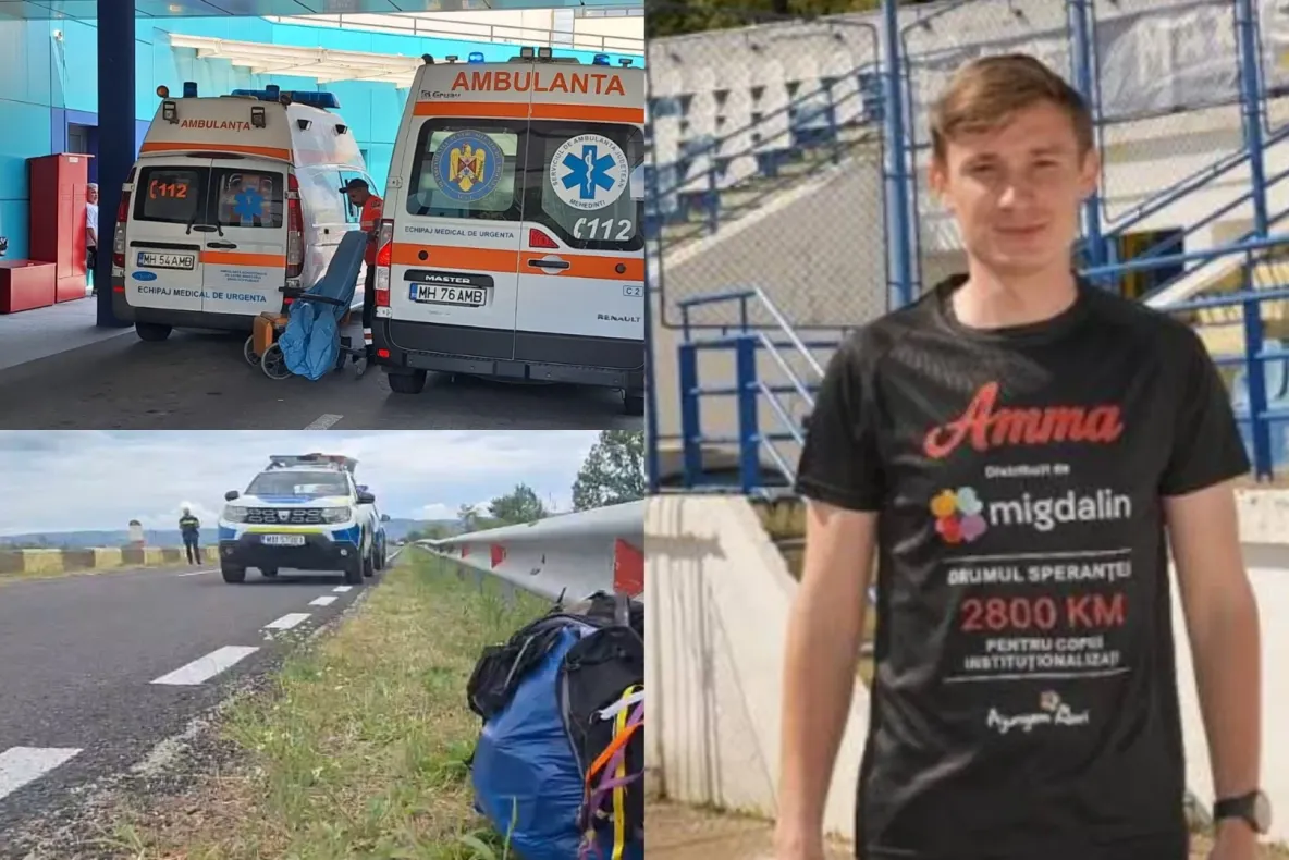 Ultramaratonistul Adrian Șovea, lovit de o mașină în timpul cursei caritabile de 2.800 km