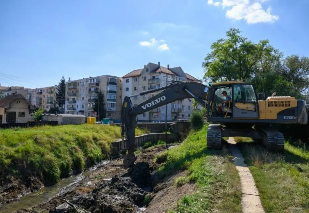 A început salubrizarea albiei pârâului Debren